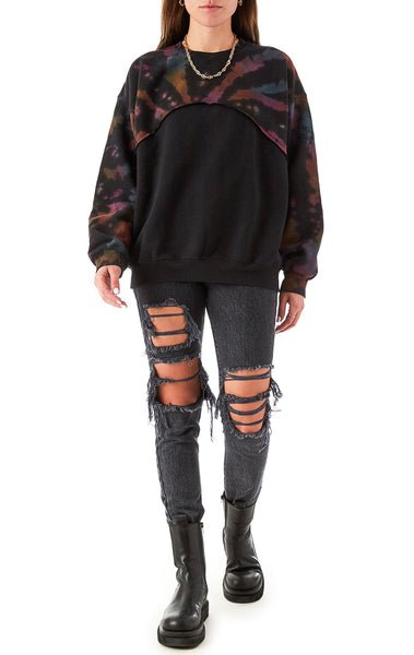 SPLICED KALEIDOSCOPE TIE DYE SWEATSHIRT