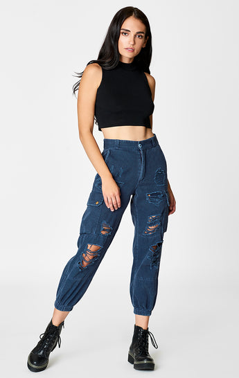 Carmar Denim: BAGGY GRINDED CARGO PANT - IMPORT PANT